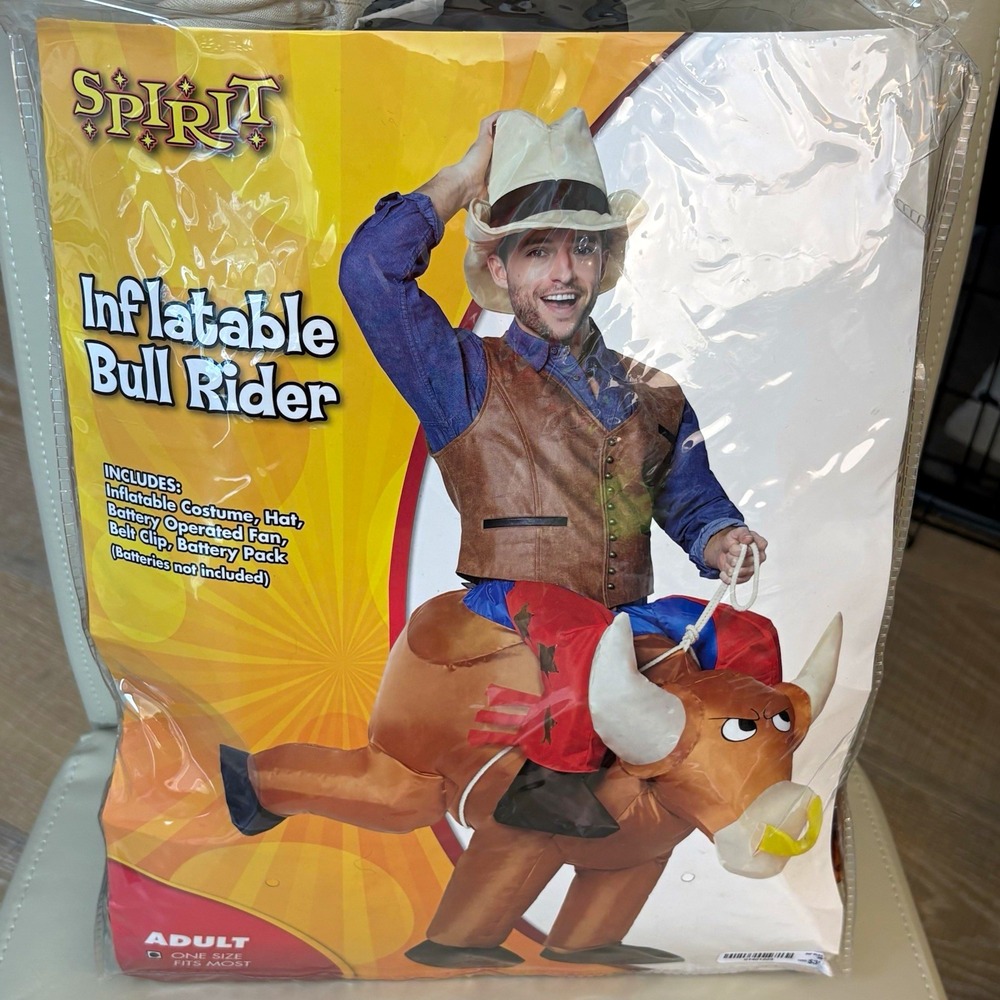 Spirit Inflatable Bull Rider Adult Costume One Size Multicolor Cowboy Western